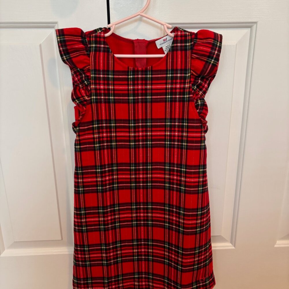 Vineyard Vines Girls Red Tartan Dress - Size 7 - Red Plaid